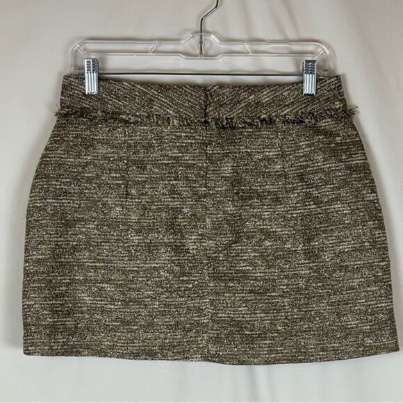 Zara White Black & Metallic Gold Tweed Disco Diva Mini Skirt Size M - Picture 4 of 9